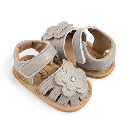 Infant Baby Girls Beach Sandals Flats and Soft Sole Non-slip Flower Princess Wedding Dress Walking Shoes for Newborn Baby