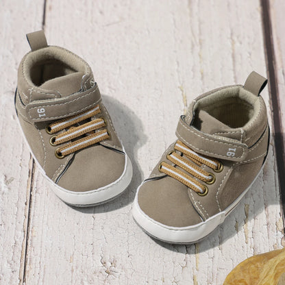 Meckior Baby Boy High-top Sneakers Newborn Infant Toddler Baby Casual Shoes Cotton Sole Anti-slip First Walkers Baby Girls Shoes