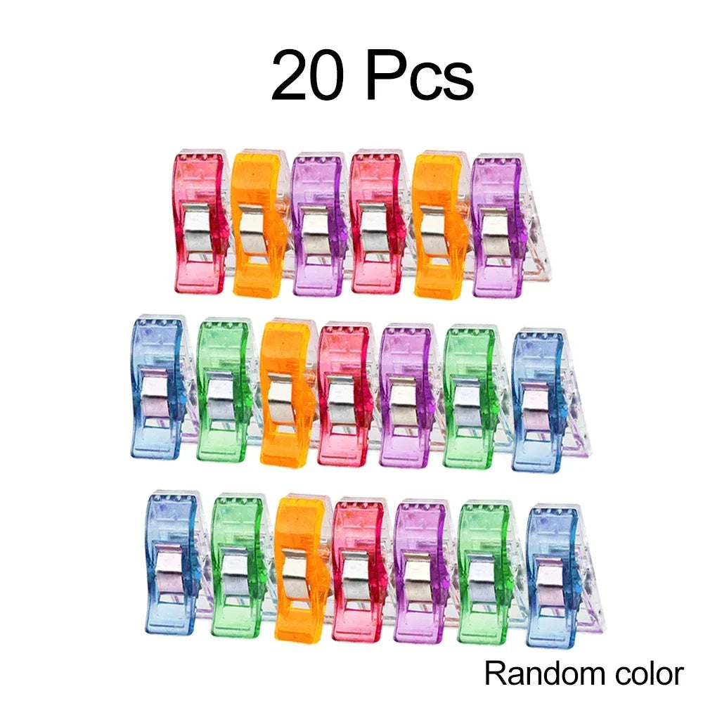 50/20PCS Sewing Clips Plastic Clamps Quilting Crafting Crocheting Knitting Safety Clips Assorted Colors Binding Clips DIY