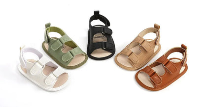 Meckior Summer Baby Sandals Baby Shoes PU Leather Rubber Bottom Sole Anti-Slip Infant First Walker Baby Boy Girl Sandals 0-18M