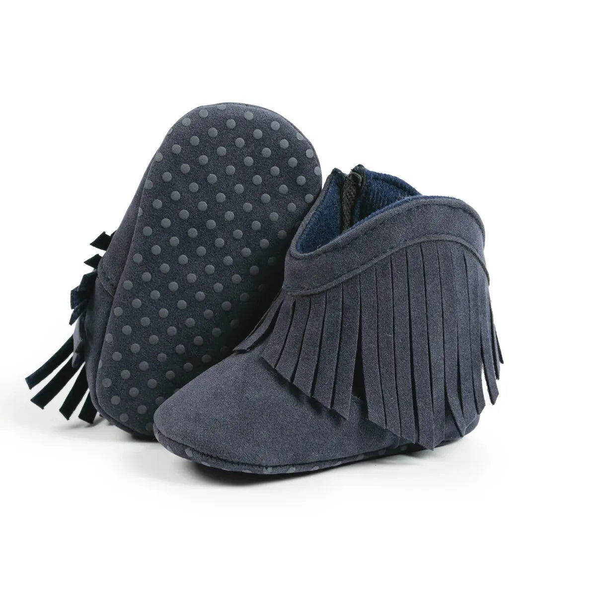 Meckior Baby Booties Vintage Tassel Anti-slip Sole Winter Warm Baby Boys Girls Shoes Snow Booties First Walkers Infant Shoes