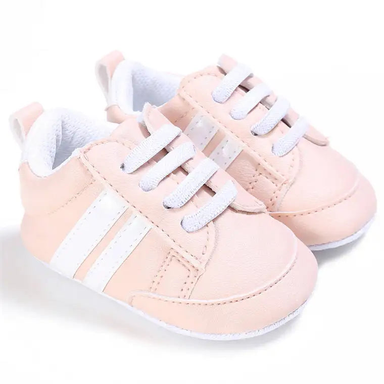 Meckior Baby Sneakers Classical Sport Soft Sole PU Leather Shoes Streaks Multi-Color First Walker Newbor Baby Boy Girl Shoes