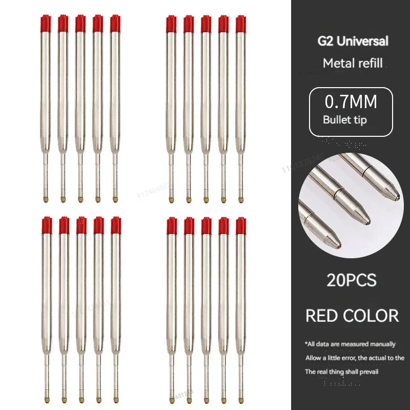 5/10/20pcs L:3.9 In/99mm Ballpoint Pen G2 Refills for Medium Point blue red Black Ink Rods for Writing Office Stationery