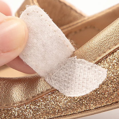 Newborn Baby Shoes Girl Princess Dress Girls Shoes Gold Bowknot Casual Lightweight Non-slip Rubber Sole Toddler Shoes