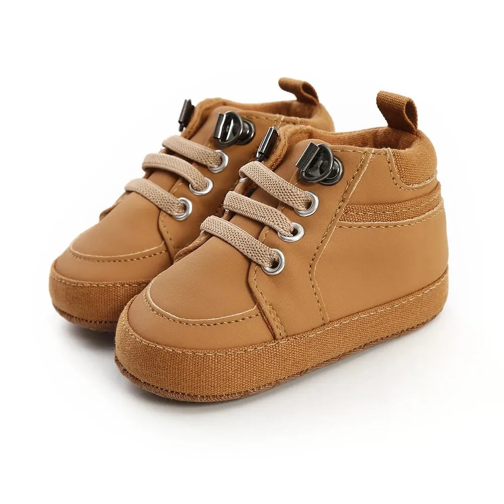 Meckior Baby Boy Sneakers Newborn PU Leather Infant Casual Girl Shoes Soft Sole Anti-slip Toddler First Walkers Crib Shoes