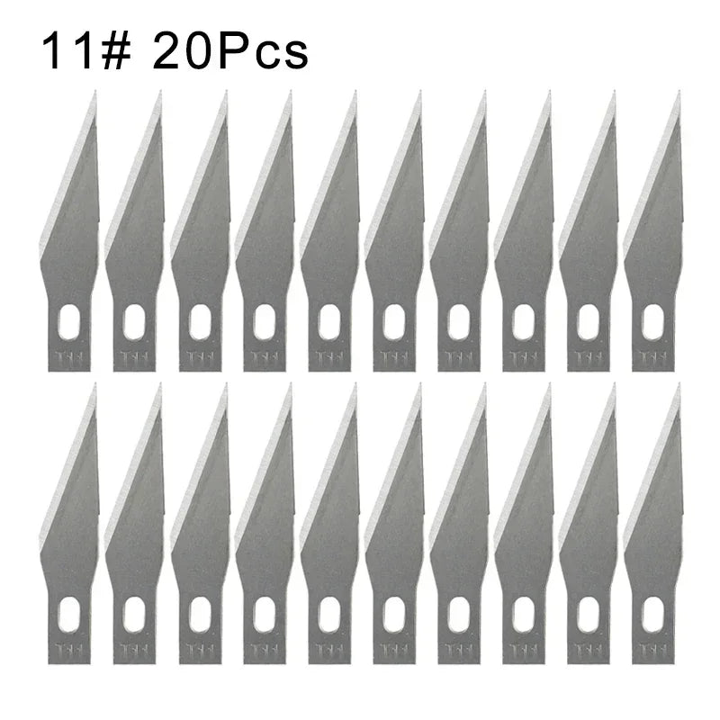 100/50/20Pcs Metal Scalpel Knife Engraving Knife Blades Wood Carving Knife Blade Replacement Surgical Sculpture Cutting Tools