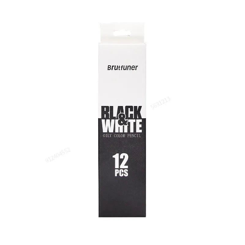 12-2Pcs Black White Color Pencils - Permanent Colored Drawing Pencil Oil-based Wooden Color Pencils for Artist and Beginner Art