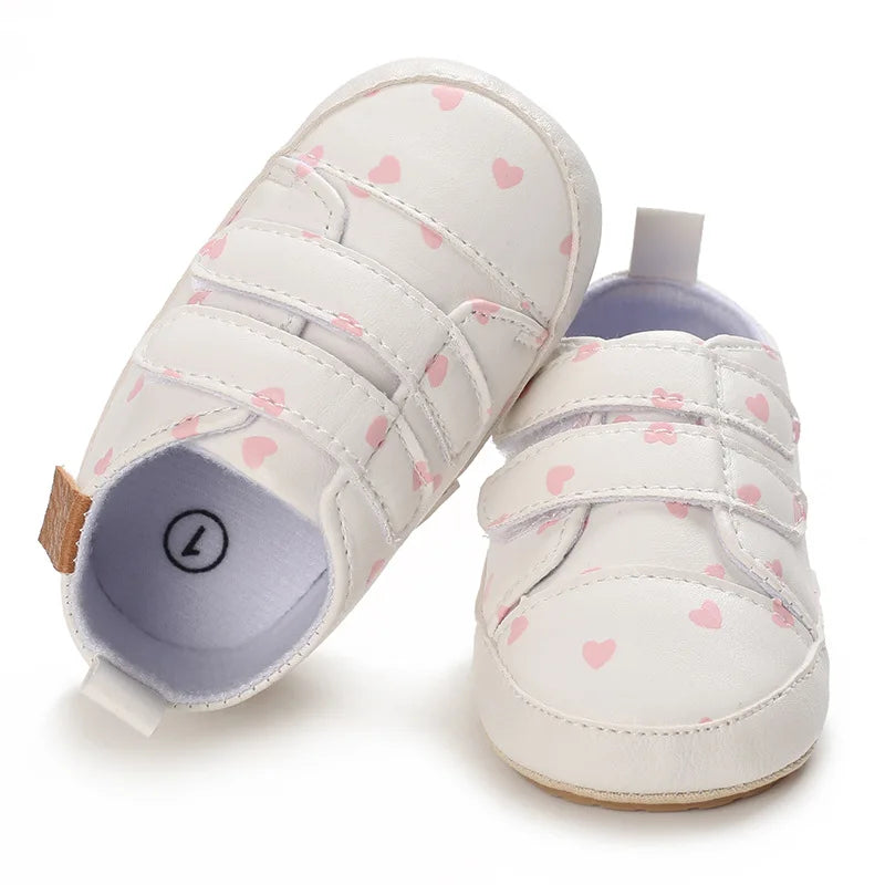 Meckior New Baby Boy Girl Shoes PU Leather Sneakers Rubber Bottom Non-slip Lightweight First Walker Crib Shoes 0-18 Months