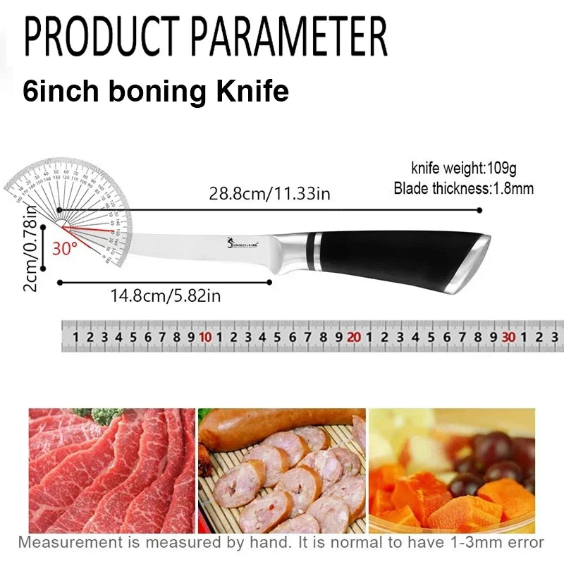 Stainless Steel Fishing Fillet Knife Kitchen Knife with Non-Slip Handle Meat Cleaver Boning Fish Slicing Knife Kitchen Supplies