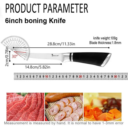 Stainless Steel Fishing Fillet Knife Kitchen Knife with Non-Slip Handle Meat Cleaver Boning Fish Slicing Knife Kitchen Supplies