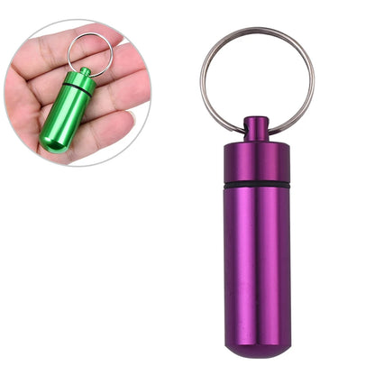 Aluminum Alloy Pill Keychain Holder Small Pill Box Pill Case Waterproof Pill Organizer Stonego Portable Pill Holder Keychain