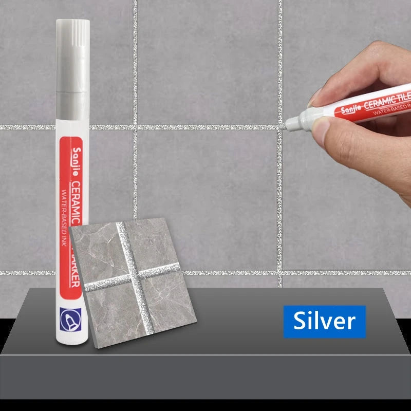 Waterproof White Grout Tile Pen Wall Grout Restorer Marker Pen for Bathroom Wall Floor Decontamination Seam Repair Pens