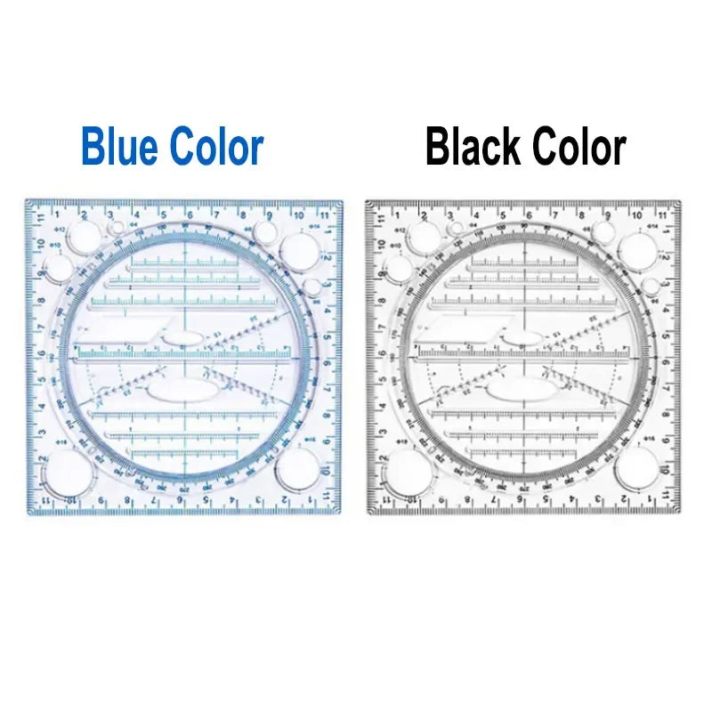 Multifunction Rotatable Ruler Drawing Template Art Design Architect Stereo Geometry Circle Drafting Measuring Scale Kawaii ruler