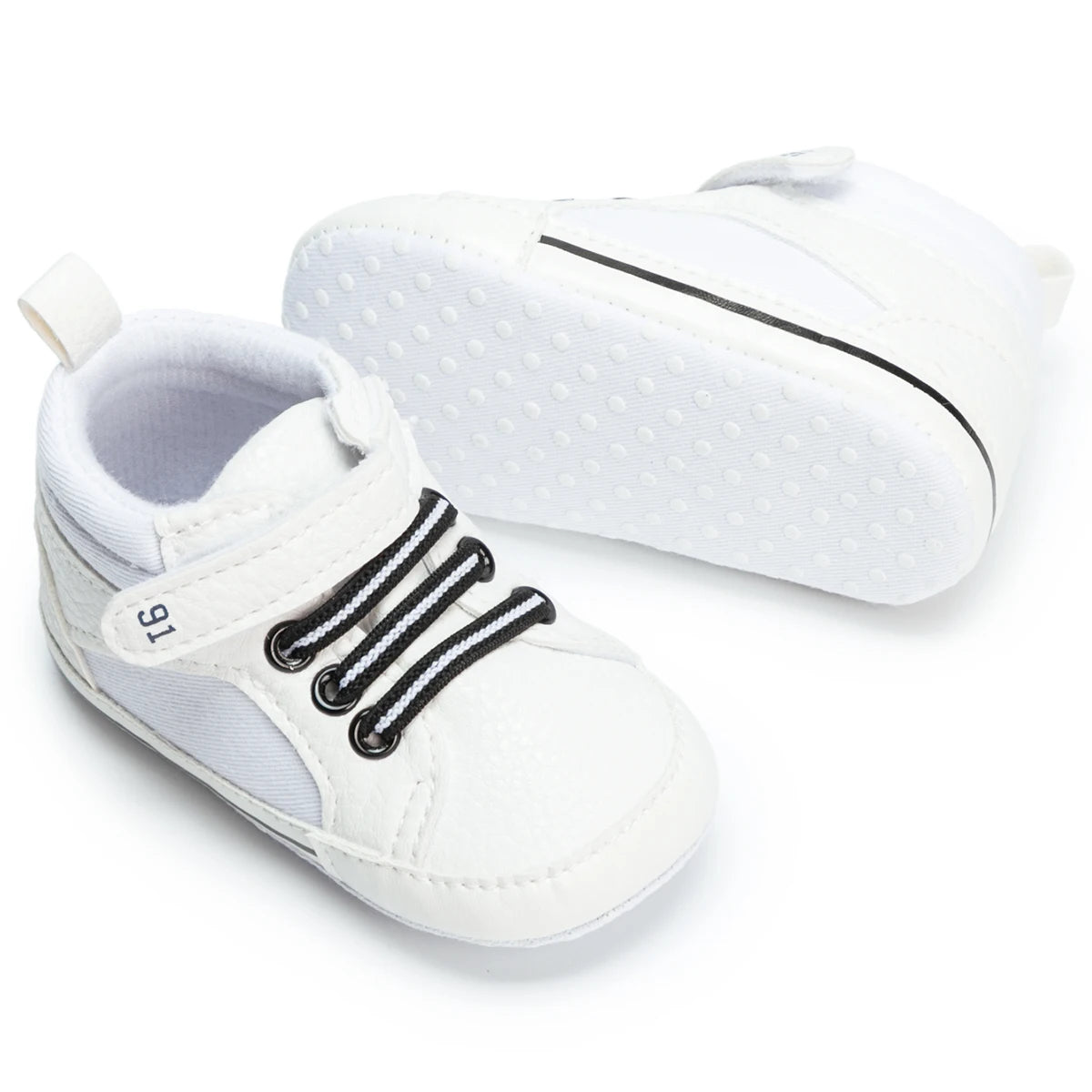 Meckior Baby Boy High-top Sneakers Newborn Infant Toddler Baby Casual Shoes Cotton Sole Anti-slip First Walkers Baby Girls Shoes