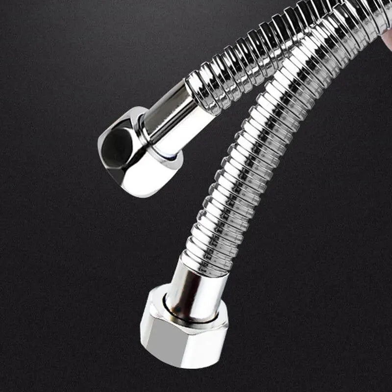 Shower Hose PVC Stainless Steel Rain Hose Shower Nozzle Water Explosion Proof Drawing Pipe Telescopic Water Pipe