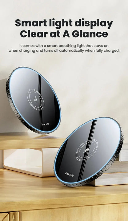 15W Wireless Charger Pad Fast Wireless Charging Station for iPhone 15 14 13 12 Samsung Galaxy S23 S22 S21 S20 Airpods