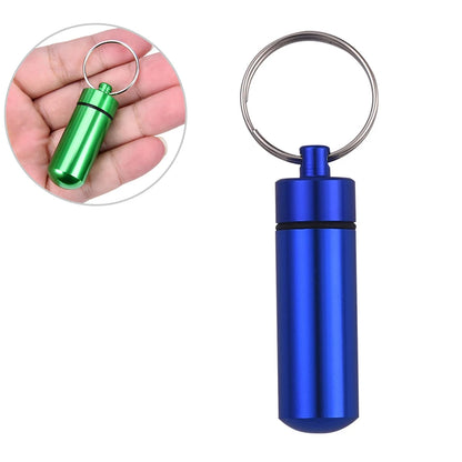 Aluminum Alloy Pill Keychain Holder Small Pill Box Pill Case Waterproof Pill Organizer Stonego Portable Pill Holder Keychain