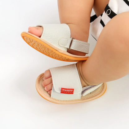 Baby Sandals Baby Boys Baby Girls Shoes Non-slip PU Leather Bow Baby Walking Soft Rubber Bottom Hundred Garden Shoes