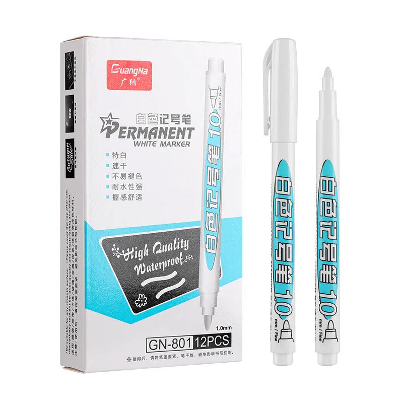 1/4Pcs Oily White Marker Pen