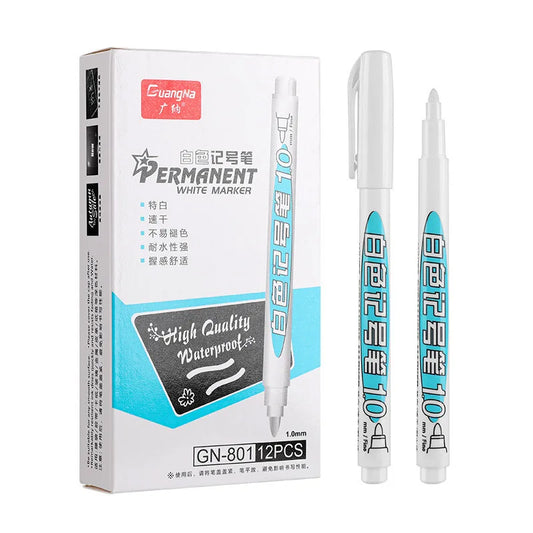 1/4Pcs Oily White Marker Pen