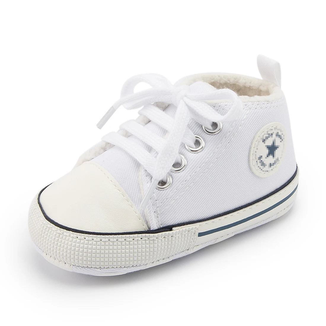 Meckior Winner Baby Shoes Boys Girls Star Canvas Sneaker Boots Cotton Anti-Slip Sole Infant First Walkers Toddler Crib Shoes