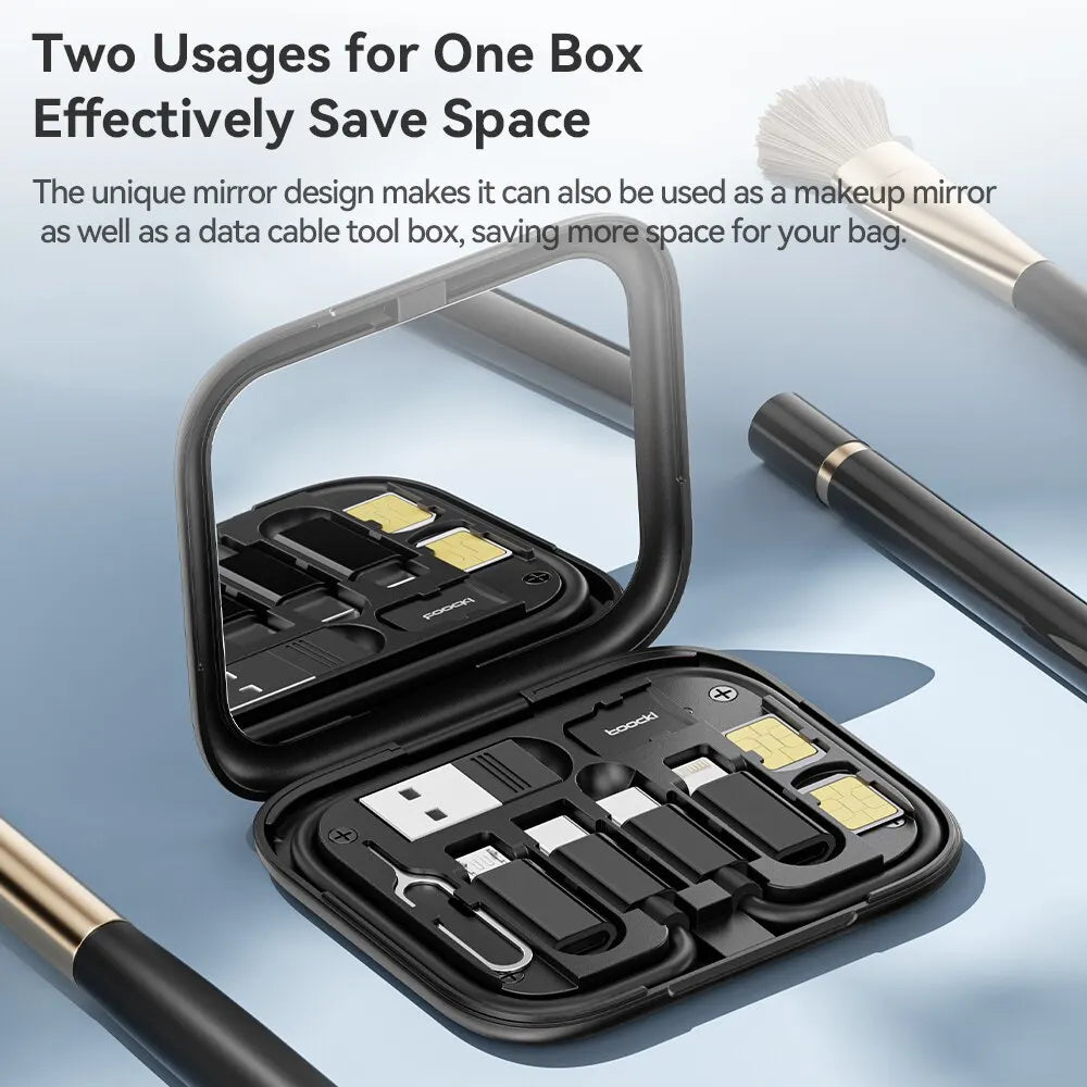 USB Type C To USB C Cable 60W 4 In 1 Mini Data Cable Set Storage Box Fast Charging Charger Mobile Phone Holder For Xiaomi