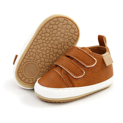 Meckior Baby Boys Girls Shoes Classic Unisex PU Leather Toddler Rubber Sole Anti-slip First Walkers Infant Moccasins Baby Shoes