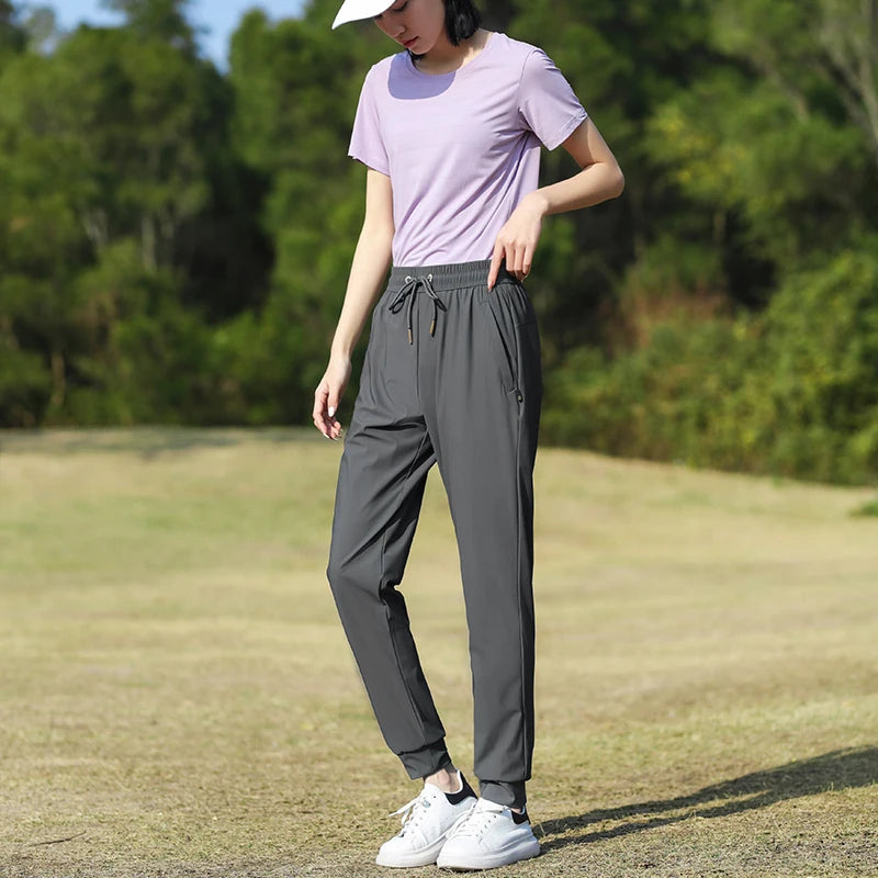 Summer Thin Ice Silk Couple Sports Pants Absorb Sweat Quickly Dry Comfortable and Breathable Men's Casual Sports Pants