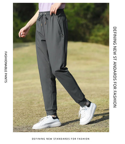 Summer Thin Ice Silk Couple Sports Pants Absorb Sweat Quickly Dry Comfortable and Breathable Men's Casual Sports Pants