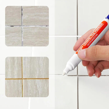 Waterproof White Grout Tile Pen Wall Grout Restorer Marker Pen for Bathroom Wall Floor Decontamination Seam Repair Pens