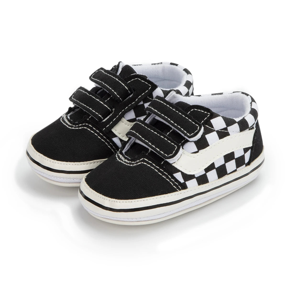 2023 New Baby Canvas Sneakers Anti-slip Soft Plaid Baby Boy Girl Shoes Newborns First Walkers Infant Baby Unisex Casual Shoes