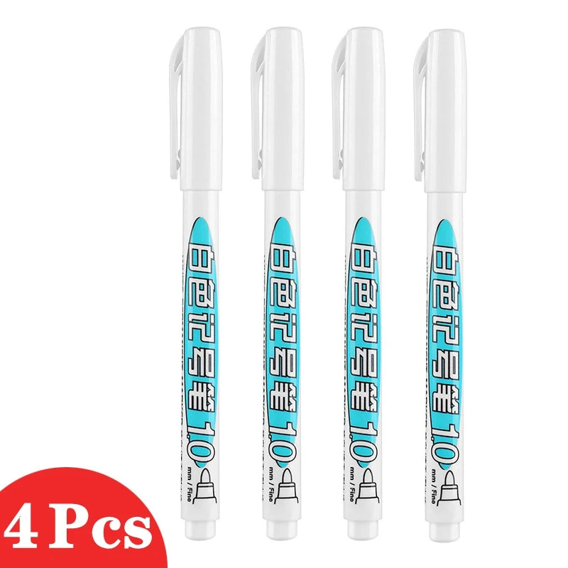 1/4Pcs Oily White Marker Pen