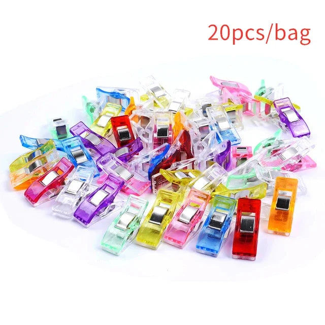 20/50/100PCs Sewing Clips Plastic DIY Crafting Crocheting Knitting Clothing Clips  Assorted Colors Craft Securing Quilting Clip