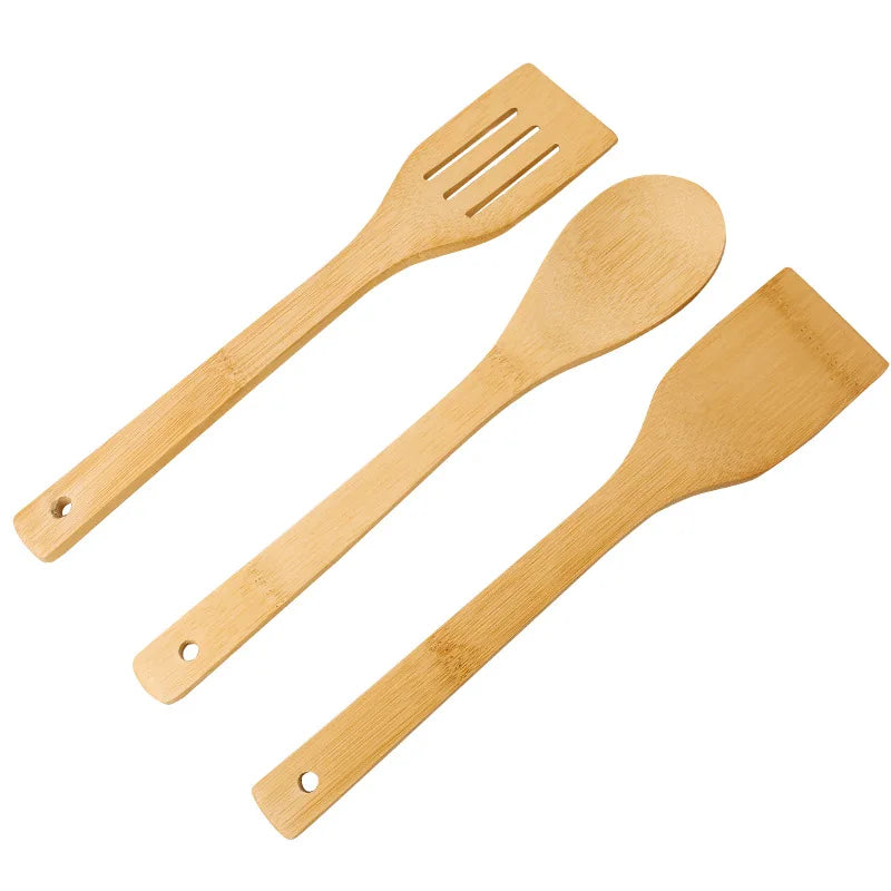 Alishan Cookware Set Bamboo Spatula Spoon Wholesale Non-stick Frying Pan Spatula Bamboo Spatula Cookware Laser