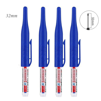 4/5Pcs 20+32mm Deep Hole Marker Pens Bathroom Waterproof Bathroom Woodworking Decoration Multi-purpose Long Head Oil Markers Pen