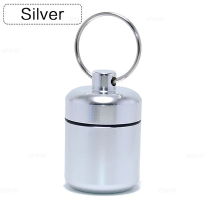 Aluminum Alloy Pill Keychain Holder Small Pill Box Pill Case Waterproof Pill Organizer Stonego Portable Pill Holder Keychain