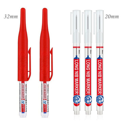 4/5Pcs 20+32mm Deep Hole Marker Pens Bathroom Waterproof Bathroom Woodworking Decoration Multi-purpose Long Head Oil Markers Pen