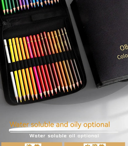 200/120/72/48 Colored Pencils Oil / Watercolor Color Pencils with Cloth Bag For Professional Drawing Sketching Art Supplies