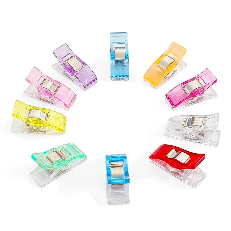 50/20PCS Sewing Clips Plastic Clamps Quilting Crafting Crocheting Knitting Safety Clips Assorted Colors Binding Clips DIY