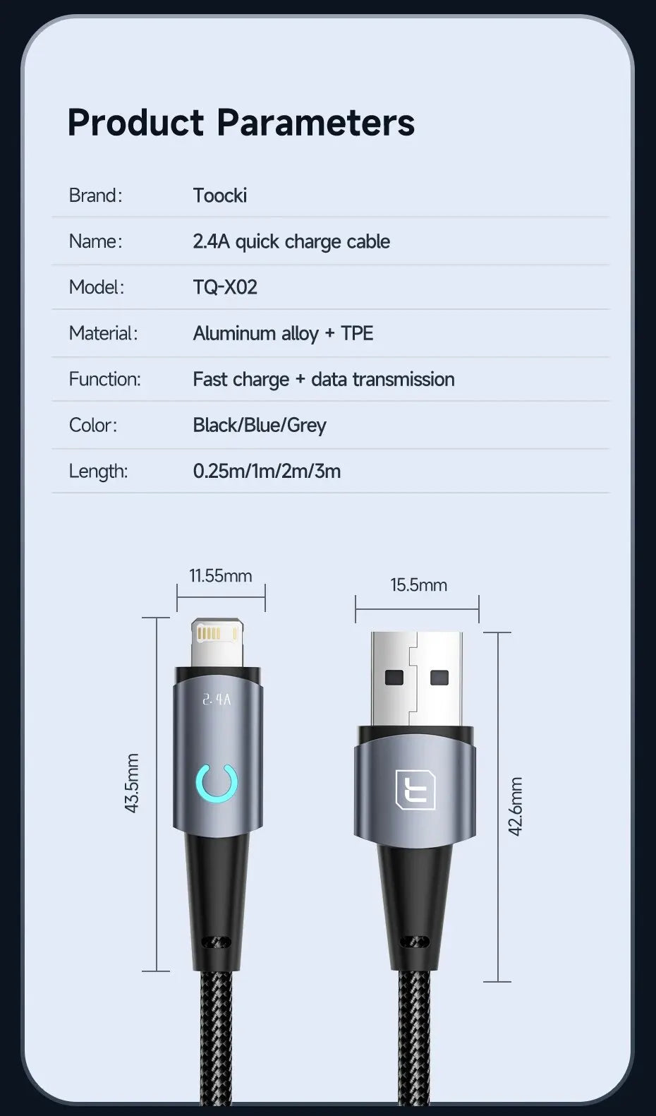 USB A to Type C or Lightning  for iPhone 14 13 12 Pro Max 8 7 plus Xiaomi Led Charger Cable USB C  Fast Charging Wire