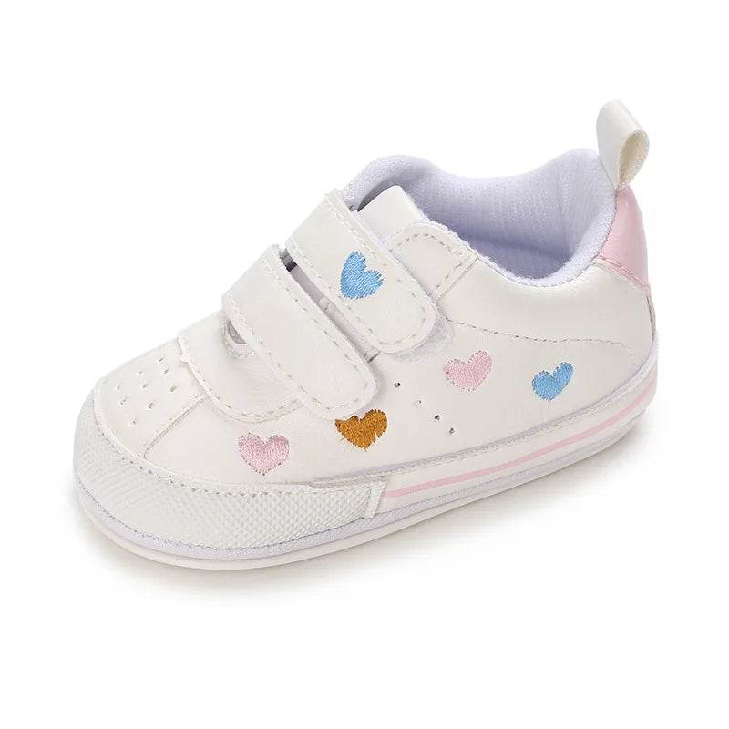 Meckior New Baby Boy Girl Shoes PU Leather Sneakers Rubber Bottom Non-slip Lightweight First Walker Crib Shoes 0-18 Months