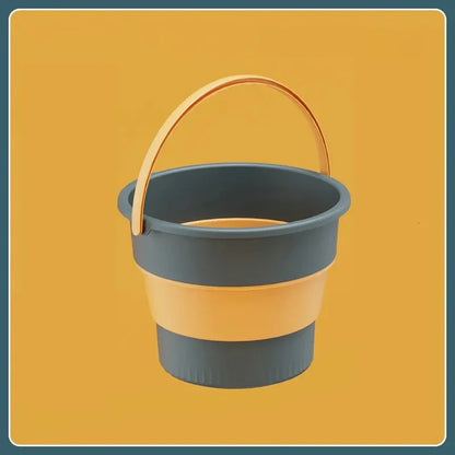 5/10L Folding Portable Bucket with Cover Car Wash Fishing Bathroom Tool Silicone Bucket Outdoor Camping Household Supplies