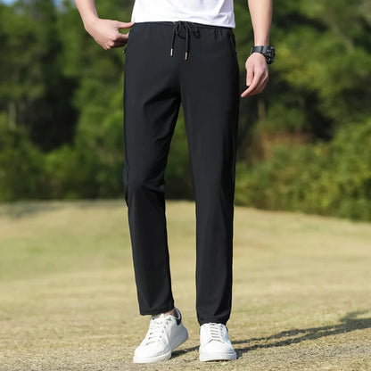 Summer Thin Ice Silk Couple Sports Pants Absorb Sweat Quickly Dry Comfortable and Breathable Men's Casual Sports Pants