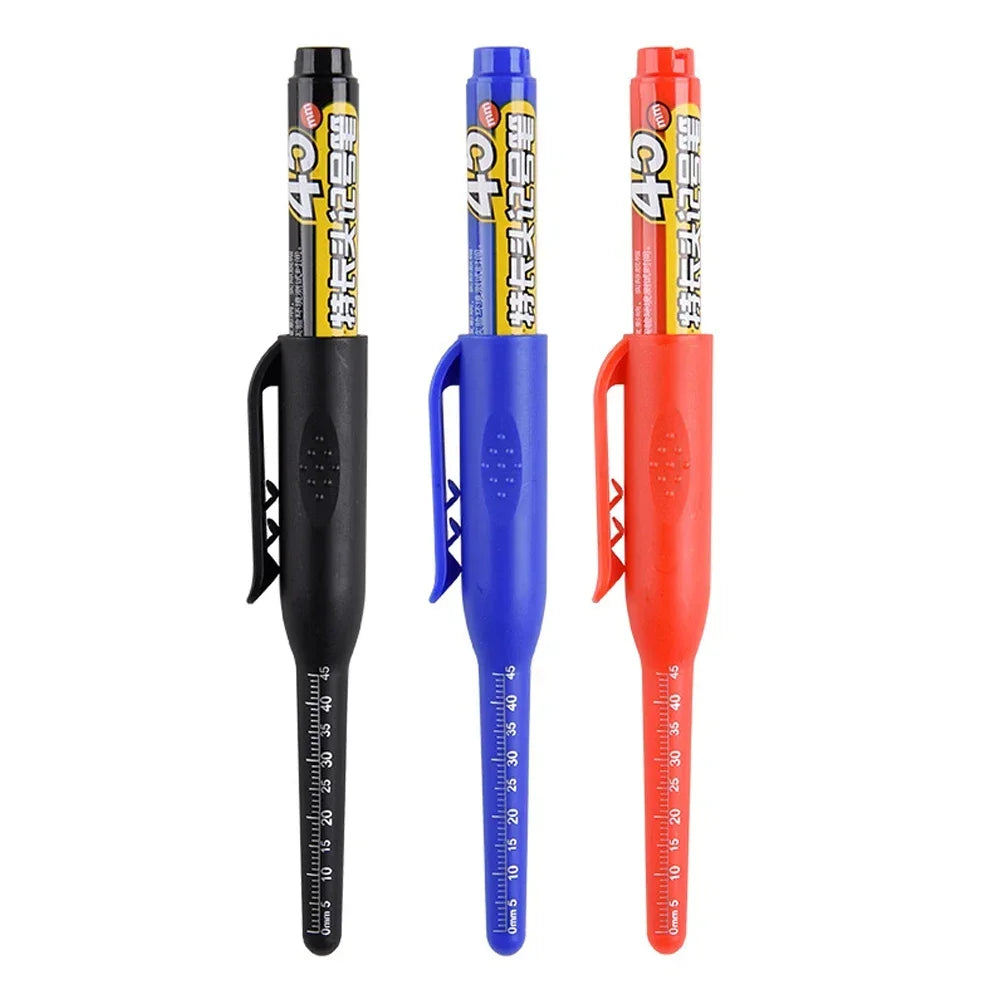 45mm Deep Hole Long Nib Head Markers Deep Drill Hole Long Nib Scriber Multifunction Mechanical Carpentry Colorful Marker Pen