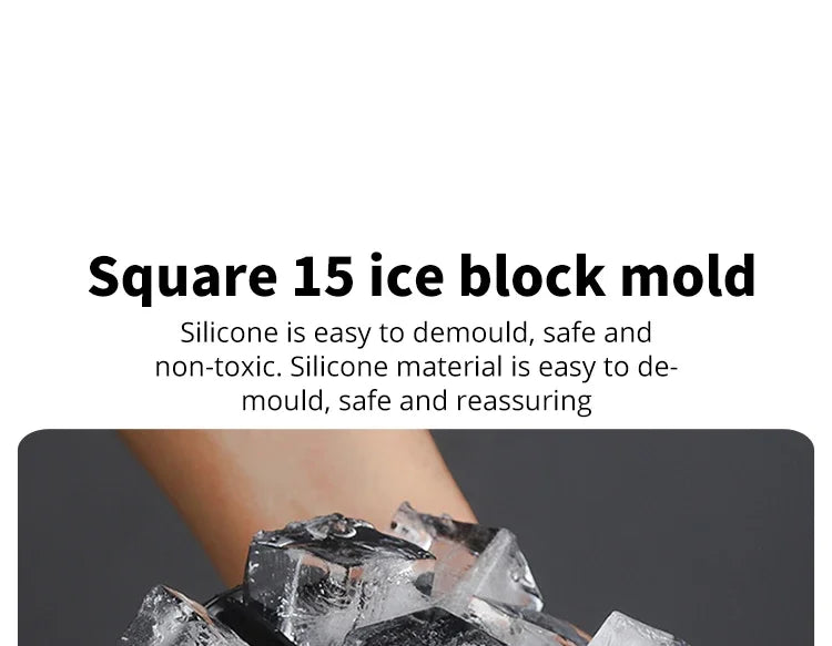 Square Ice Cube Molds With Silicone Easy Release Ice Cream Homemade Summer Beverage Cooling Kitchen And Bar Tools