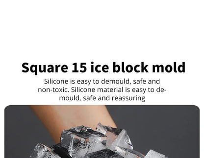 Square Ice Cube Molds With Silicone Easy Release Ice Cream Homemade Summer Beverage Cooling Kitchen And Bar Tools