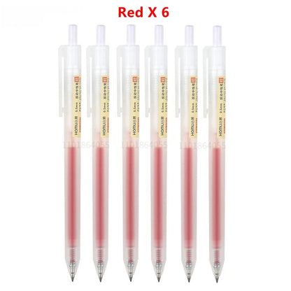 6/10Pcs 0.5mm Retractable Gel Pens Set Black/blue Ink Ballpoint Writing Office Business Signature School Supplies Stationery