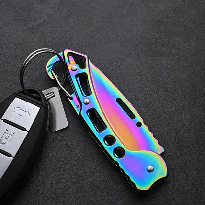 Folding Fruit Knife, Stainless Steel Outdoor Knife with Non-slip Handle for Kitchen Accessories Pocket Knife