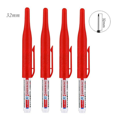 4/5Pcs 20+32mm Deep Hole Marker Pens Bathroom Waterproof Bathroom Woodworking Decoration Multi-purpose Long Head Oil Markers Pen