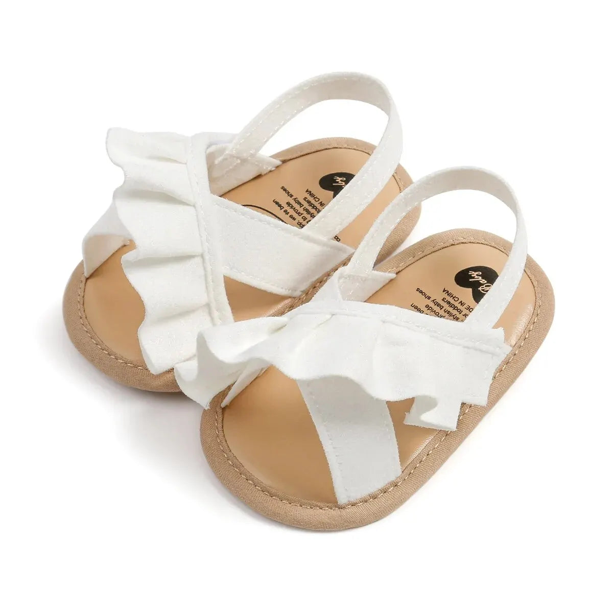 Meckior Summer Baby Sandals Baby Girl Shoes Princess Flat Sole Non-slip Toddler First Walker Crib Shoes Newborn Canvas Slippers